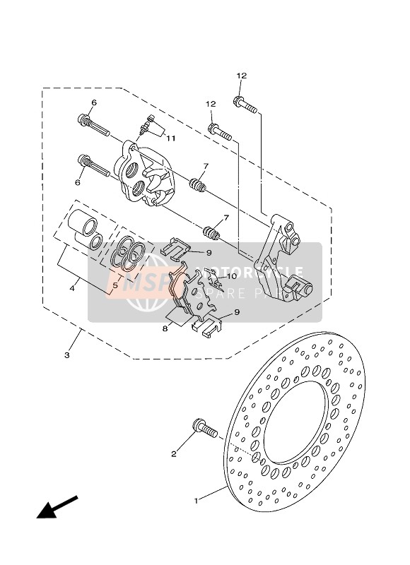 Yamaha YP250A 2003 Front Brake Caliper for a 2003 Yamaha YP250A